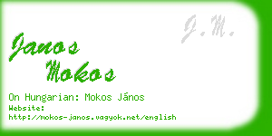 janos mokos business card